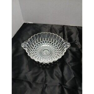 Vintage Clear Diamond Pressed Glass Oval Relish Candy Celery Dish